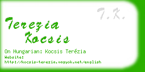 terezia kocsis business card